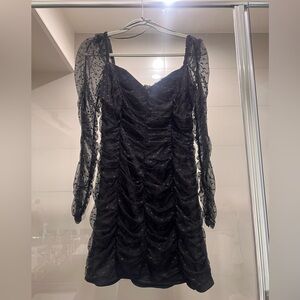 Finders Keepers black sheer sleeve polka dot mini dress